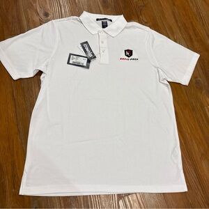 DEVON & JONES DPAC Polo White Size L Embroidered Rapid Prep Poly Cotton